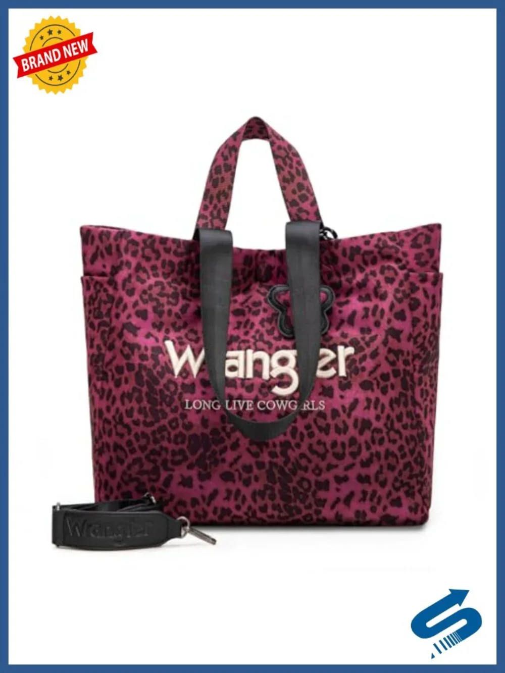 Large Leopard Print Tote Bag with Detachable Strap for Women - Work, Travel, Gym